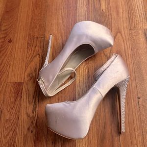 H by Halston Stiletto Rhinestone Studded Heels